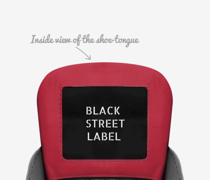 Avenue I custom made in Italy shoes by Black Street Label | Tongue view