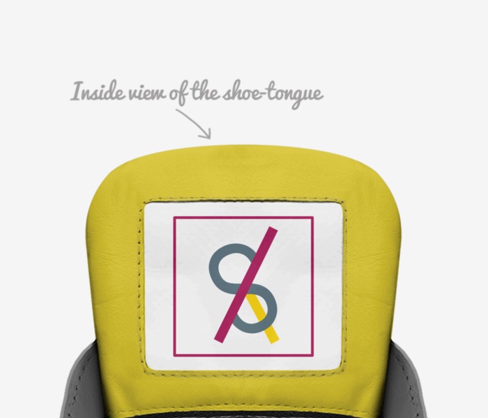Sophia custom made in Italy shoes by Sophia Asmah | Tongue view