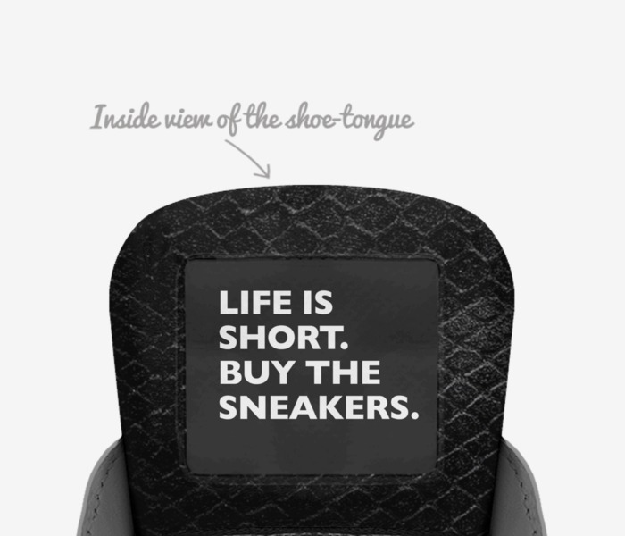 Kritical  custom made in Italy shoes by K Rob | Tongue view