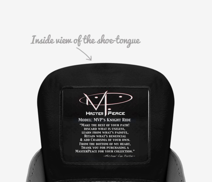 MVP's- Knight Ride custom made in Italy shoes by Michael Porter | Tongue view