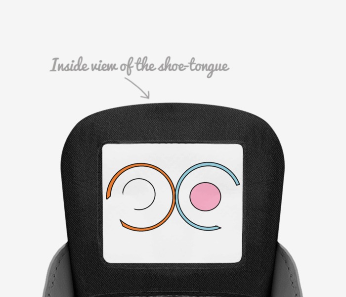 Infinite stream custom made in Italy shoes by Dannielle Muckler | Tongue view