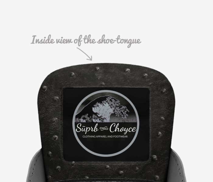Sūprb Choyce  custom made in Italy shoes by Omari Choyce | Tongue view