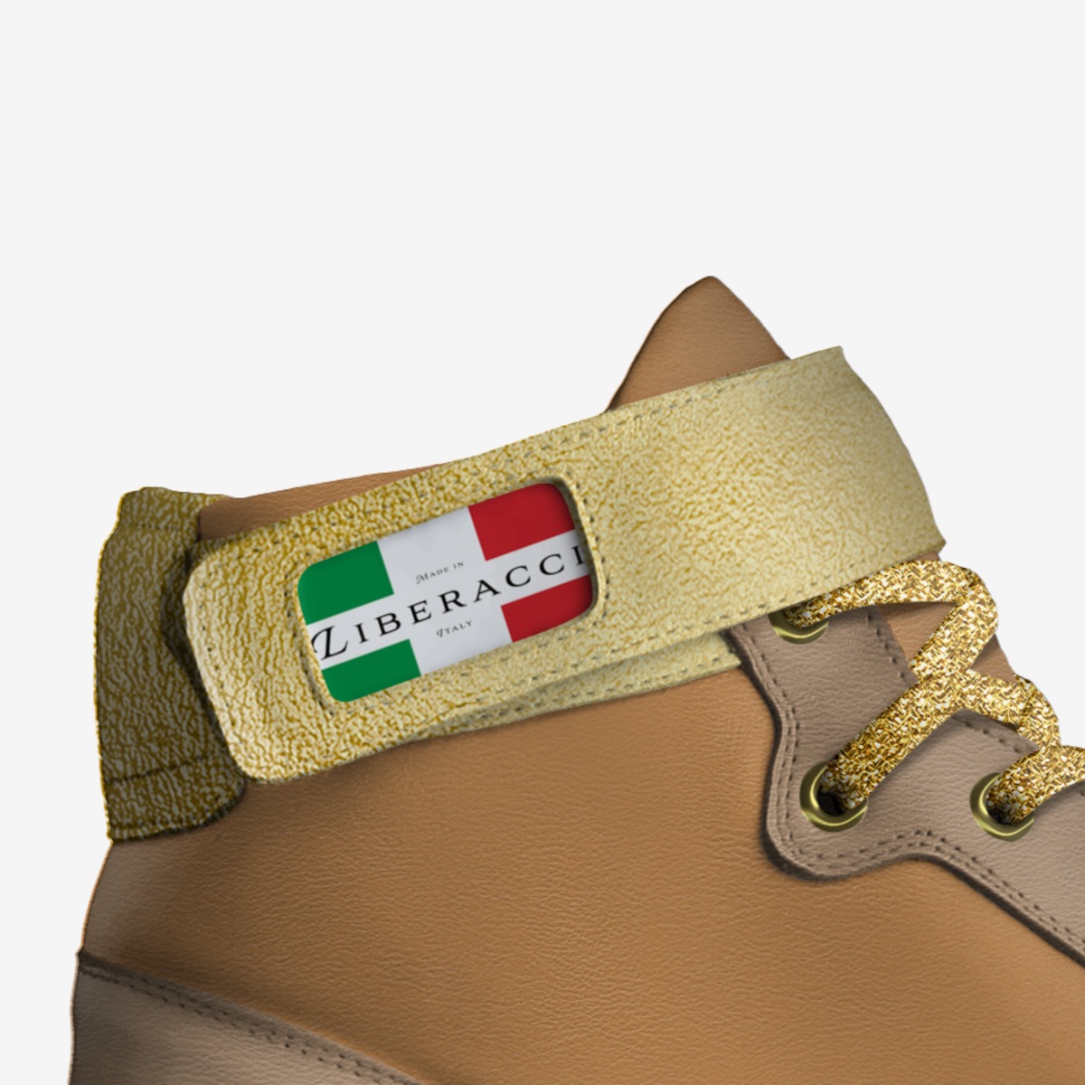 Liberacci Gold custom made in Italy shoes by Jesse Armstrong | Detail view