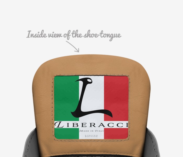 Liberacci Gold custom made in Italy shoes by Jesse Armstrong | Tongue view