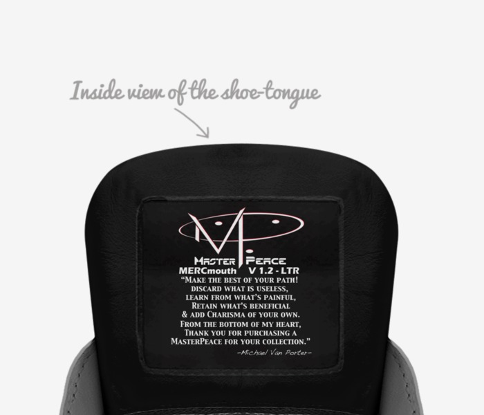 MERCmouth V1.2-LTR custom made in Italy shoes by Michael Porter | Tongue view