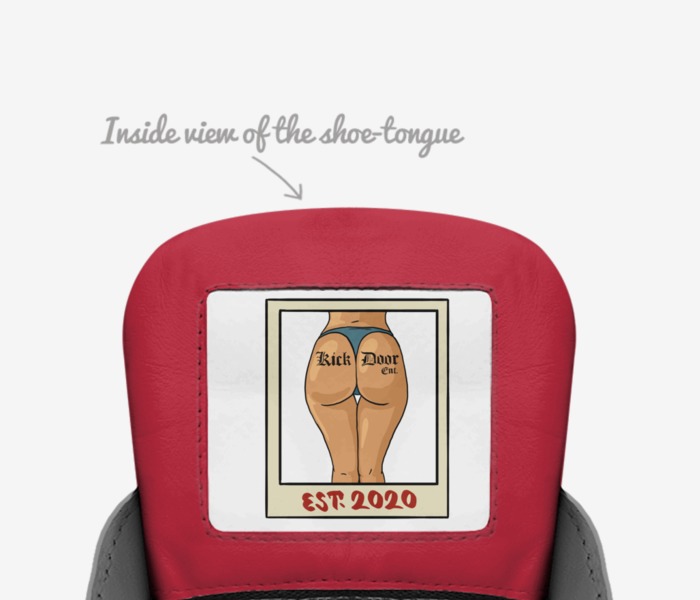 KickDoorKicks-R custom made in Italy shoes by Kameryn Clavon | Tongue view