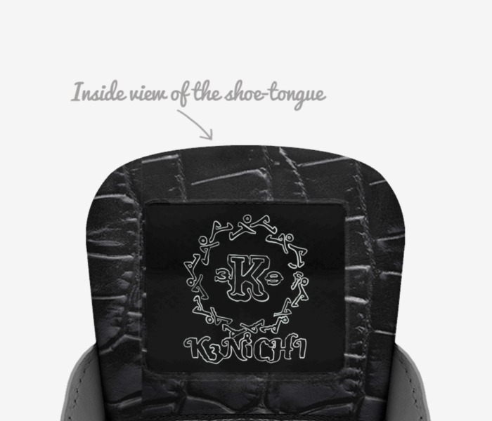 K3NICHI 0001 custom made in Italy shoes by Tone J | Tongue view