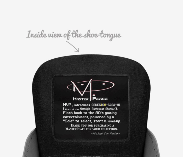 GENES1S6-SAGA-HI custom made in Italy shoes by Michael Porter | Tongue view
