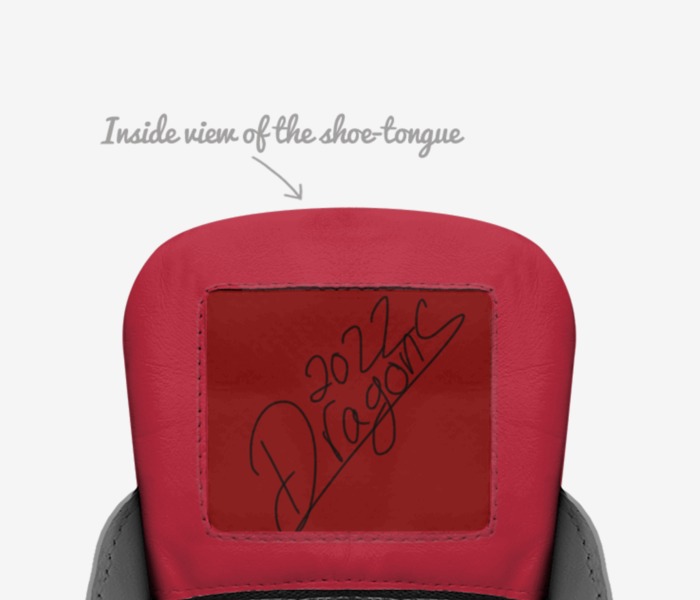Dragons custom made in Italy shoes by Hector Torres Dominguez Jr | Tongue view