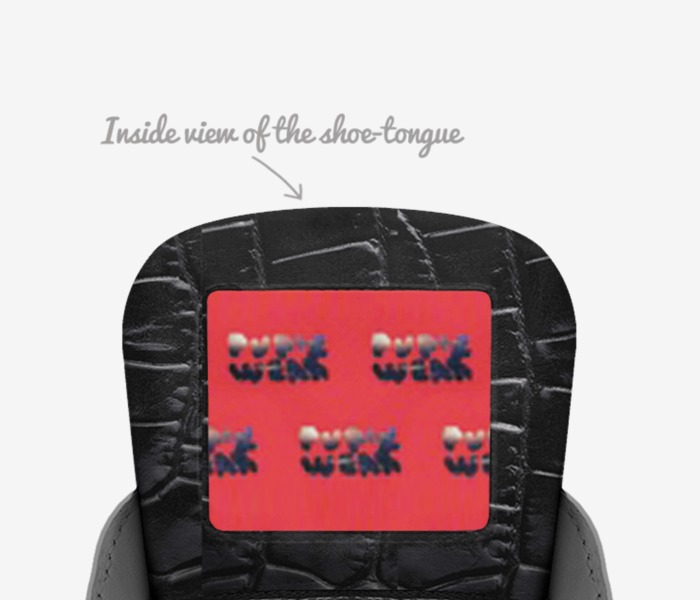 "Vampire" custom made in Italy shoes by Pamela Harris | Tongue view