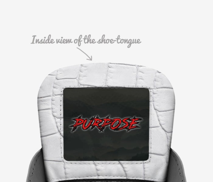 Fire Kicks custom made in Italy shoes by Kevin Harris | Tongue view