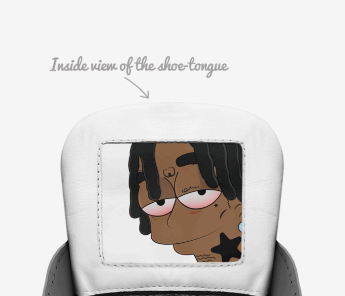 Soulja Stars custom made in Italy shoes by Deandre Way | Tongue view