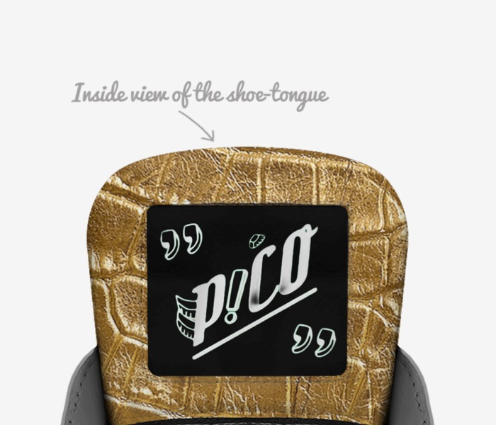 P!CO LOYALTY custom made in Italy shoes by Focus Grigsby | Tongue view