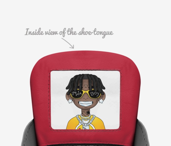 Soulja Stars custom made in Italy shoes by Deandre Way | Tongue view