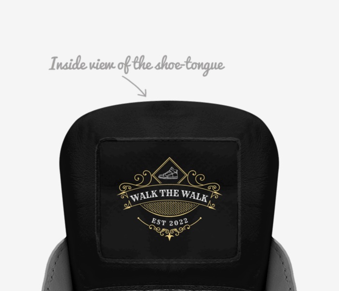 Walk the Walk custom made in Italy shoes by Idris Fetuga | Tongue view