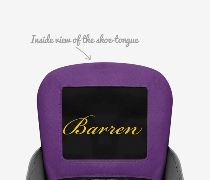 Purple Elite  custom made in Italy shoes by Jamee Barren | Tongue view