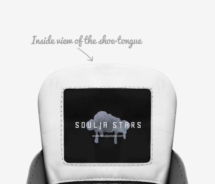 Soulja Stars custom made in Italy shoes by Deandre Way | Tongue view
