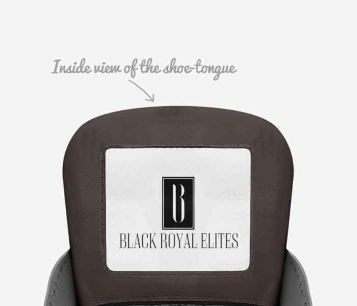 BLACK ROYAL ELITES custom made in Italy shoes by Tim Adeyingbo | Tongue view