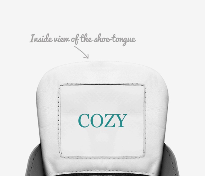 COZY KICKS WHPTG custom made in Italy shoes by Cozy | Tongue view