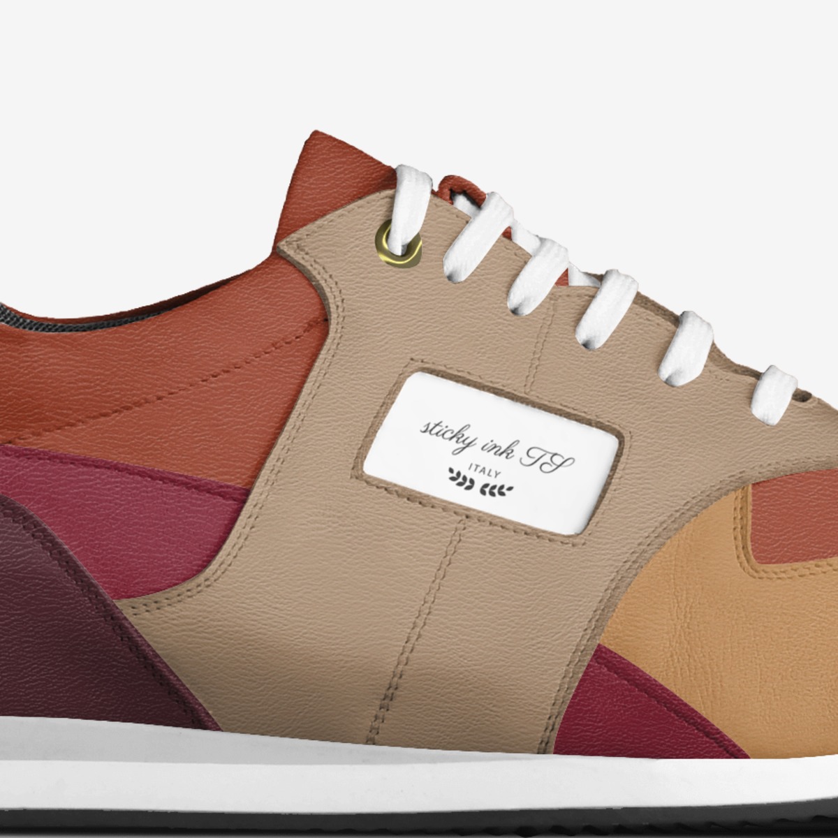 sticky ink TS custom made in Italy shoes by Shawn Hall | Detail view