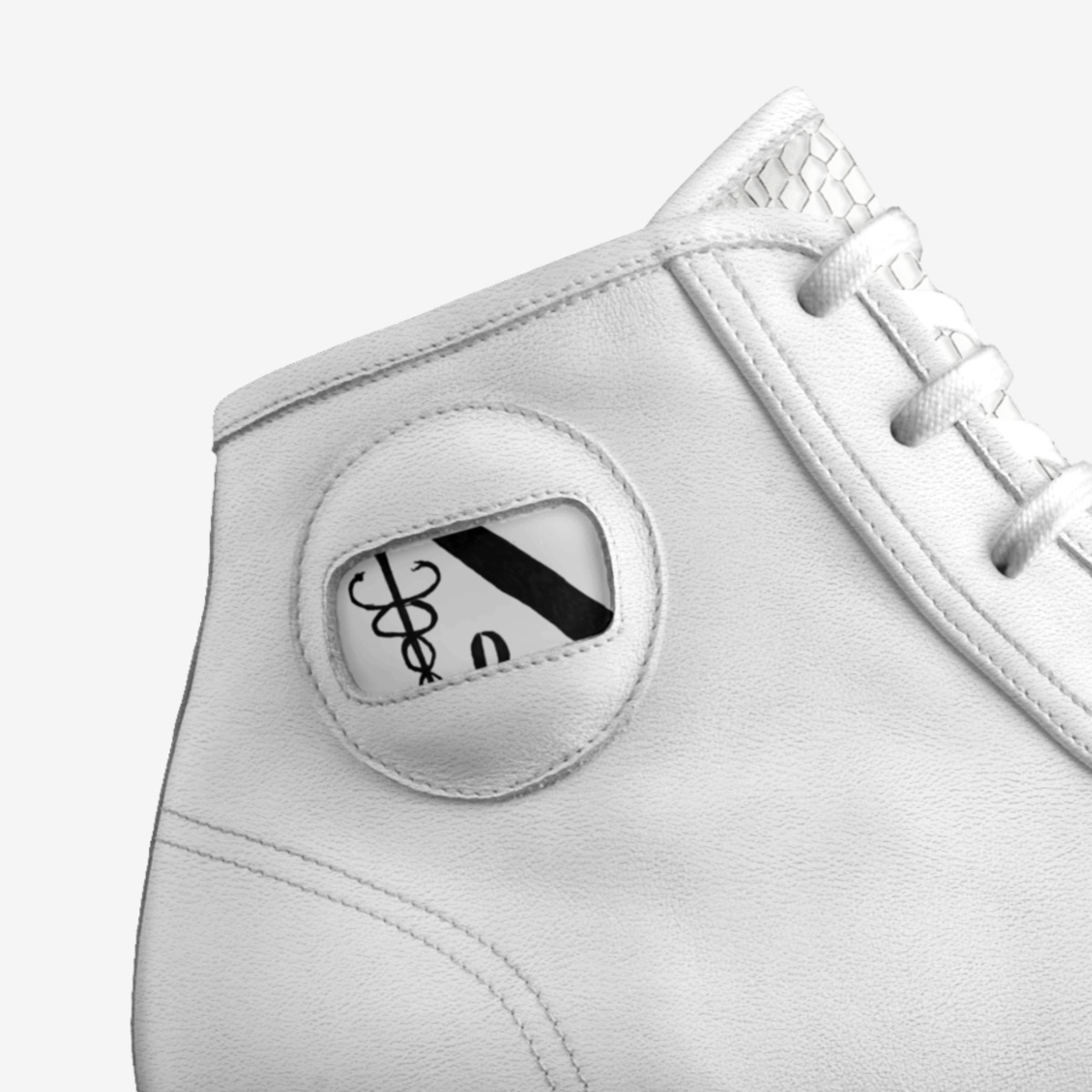 Nerdie Blaq Pearl custom made in Italy shoes by Cornelius Bowser Jr | Detail view