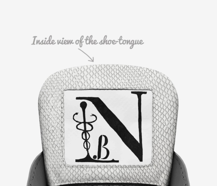 Nerdie Blaq Pearl custom made in Italy shoes by Cornelius Bowser Jr | Tongue view