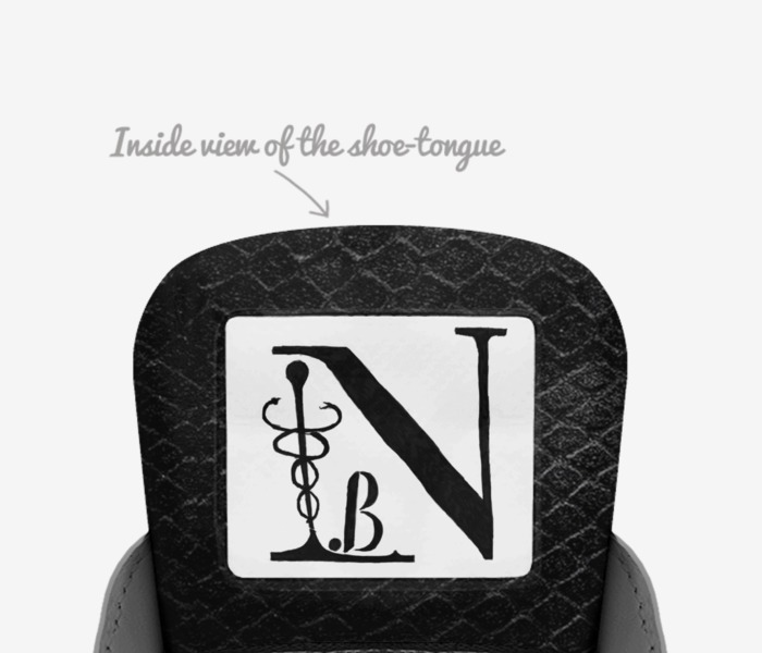 Nerdie Blaq Pearl2 custom made in Italy shoes by Cornelius Bowser Jr | Tongue view
