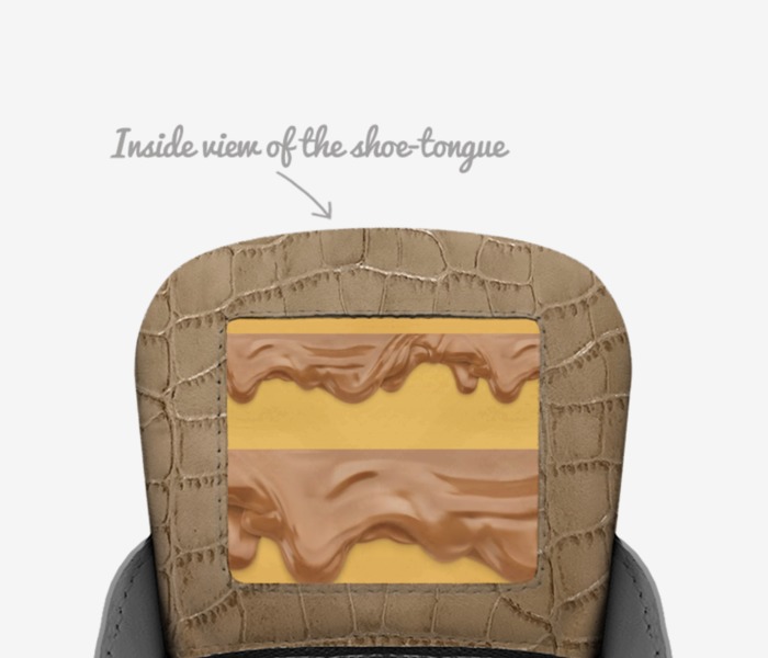 Peanutbutter/T&A's custom made in Italy shoes by Alston Cornett | Tongue view