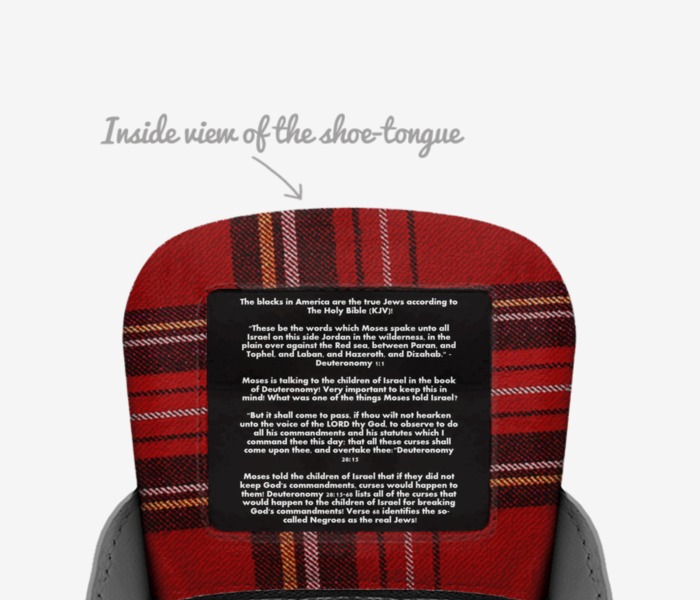 HEBREW ISRAELITES custom made in Italy shoes by Andre Butler | Tongue view