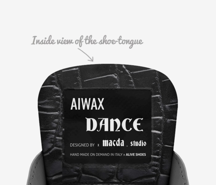  AIWAX DANCE II custom made in Italy shoes by Magdalena Fernandez | Tongue view