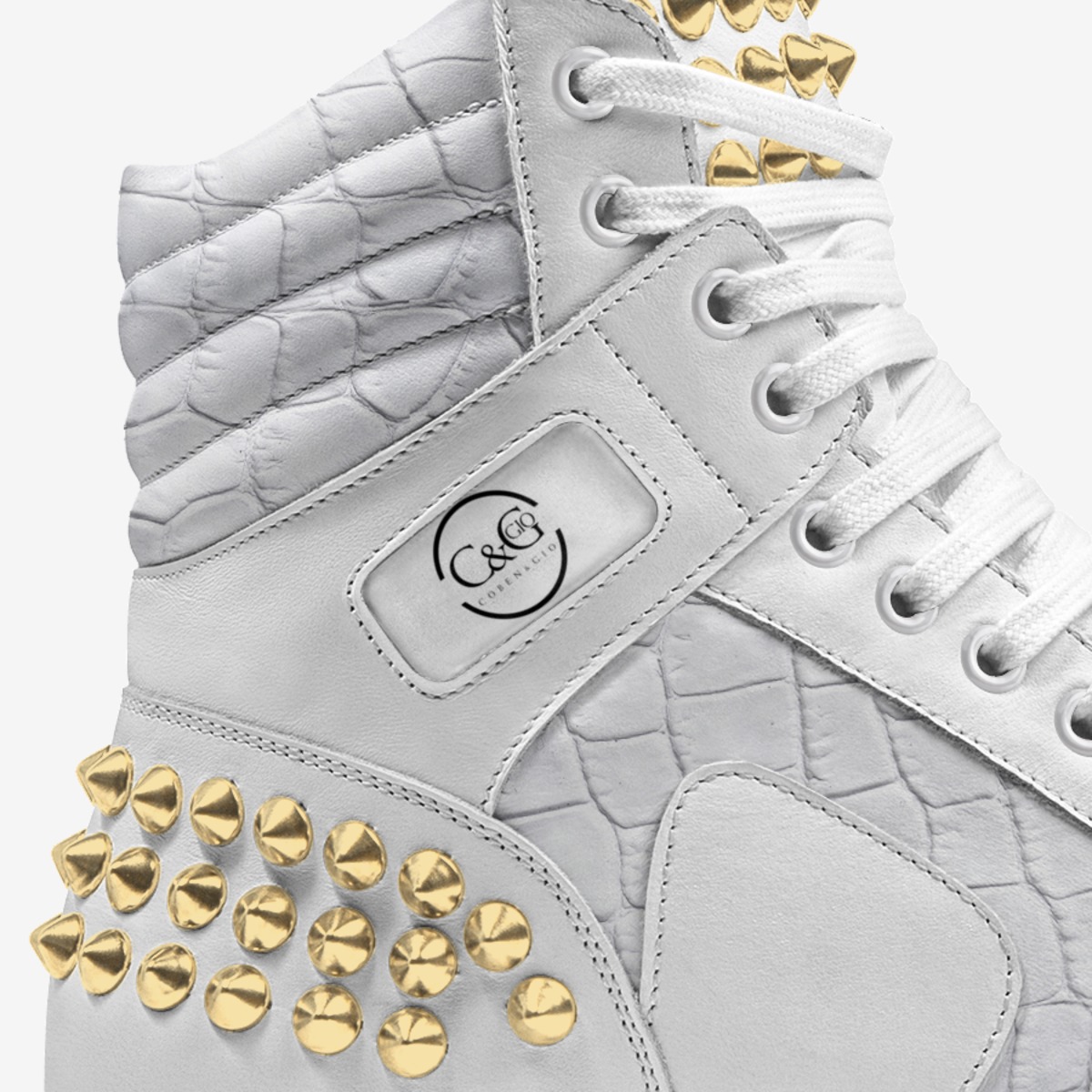 WHITE PHANTOM custom made in Italy shoes by C&g Coben&gio | Detail view