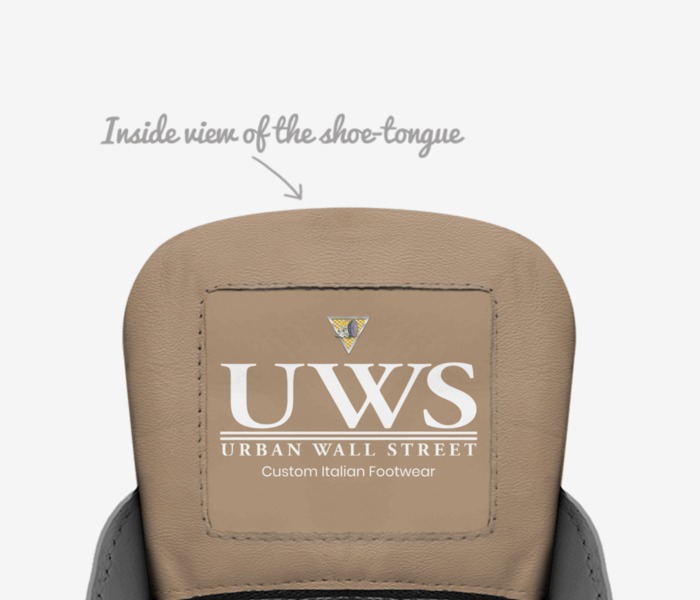 Ravenwoodz custom made in Italy shoes by Urbanwallstreet Earl | Tongue view