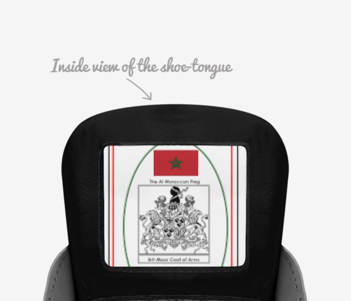 Satan black  custom made in Italy shoes by El Ro Al | Tongue view