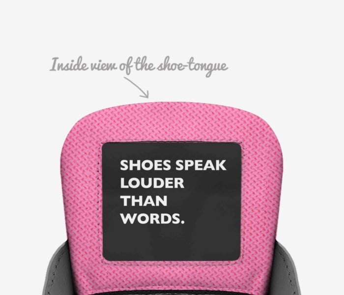 CRES BABEZ custom made in Italy shoes by Marjorie Cleveland | Tongue view