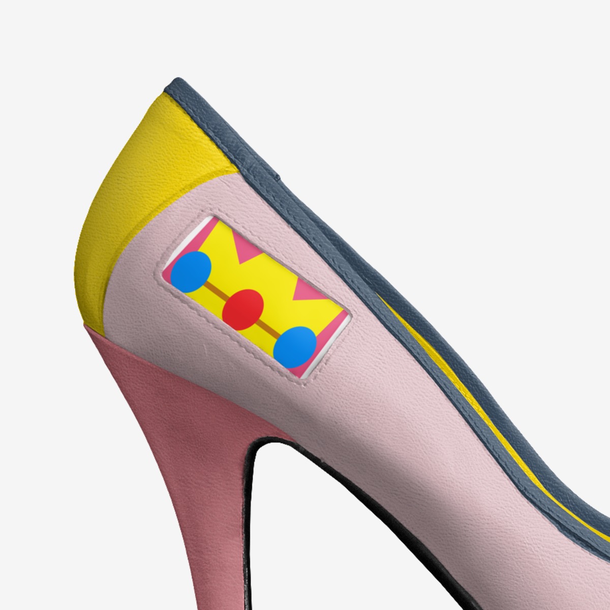 Peach Princess custom made in Italy shoes by Blackluxmatters | Detail view