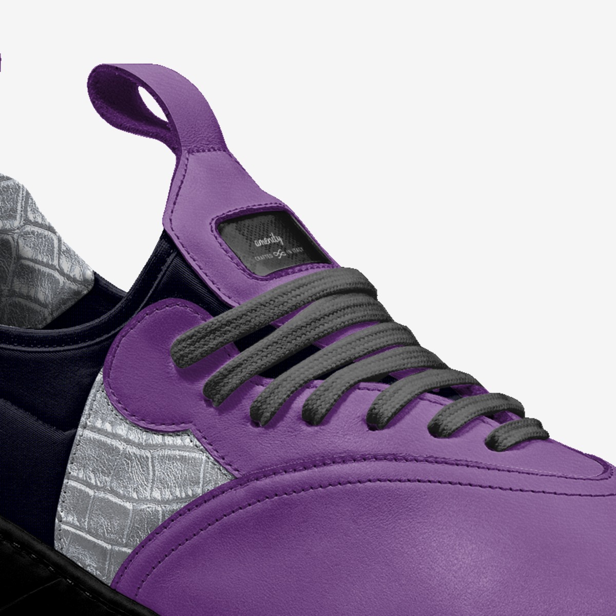 amenity custom made in Italy shoes by Paula Dow | Detail view