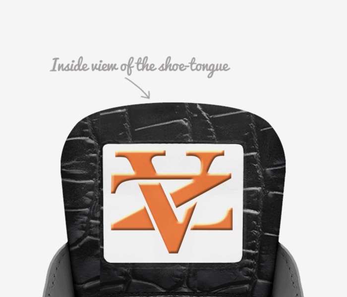Vanzwá Fashion custom made in Italy shoes by Michael vanzandt | Tongue view
