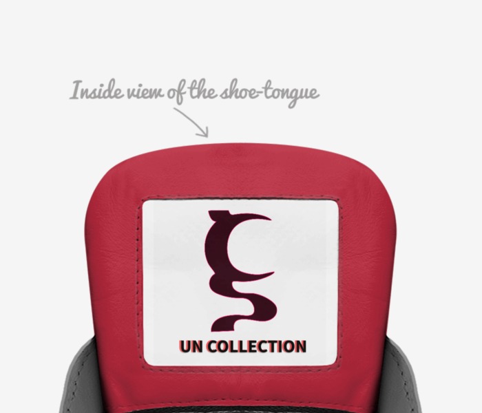 UN COLLECTION  custom made in Italy shoes by Duvall Daniels | Tongue view