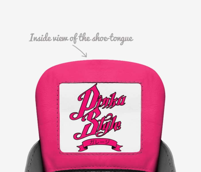 Pinkutsu-01s custom made in Italy shoes by Donald Jackson Jr. | Tongue view