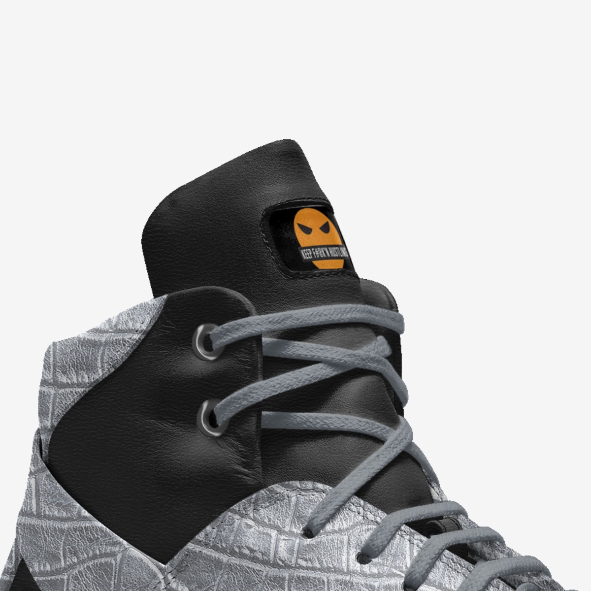 KEEP F HUSTLING  custom made in Italy shoes by Rasheed Shepard | Detail view