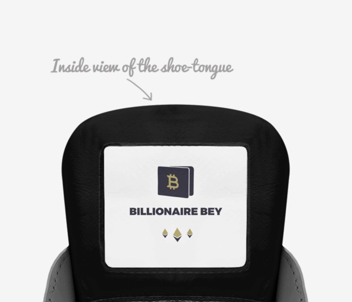 Soles of Bey  custom made in Italy shoes by Quiame Bey | Tongue view