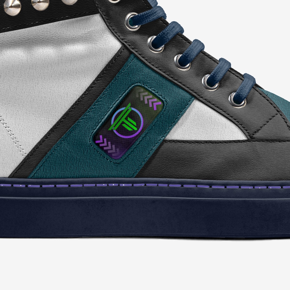 TT Street Stompers custom made in Italy shoes by Tristian Triscuit | Detail view