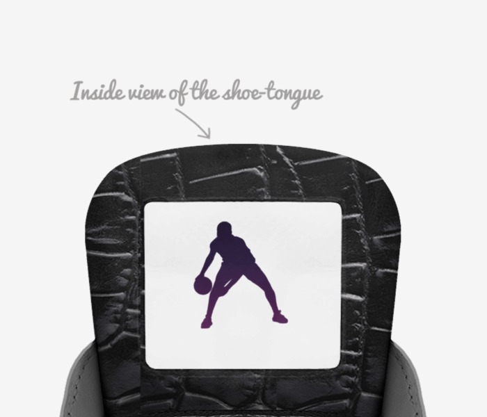 D Xross Lines  custom made in Italy shoes by Deante Steele | Tongue view