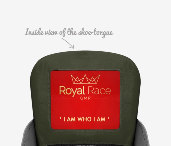 Royal Race GMP custom made in Italy shoes by Princess Yvonne Guébli | Tongue view
