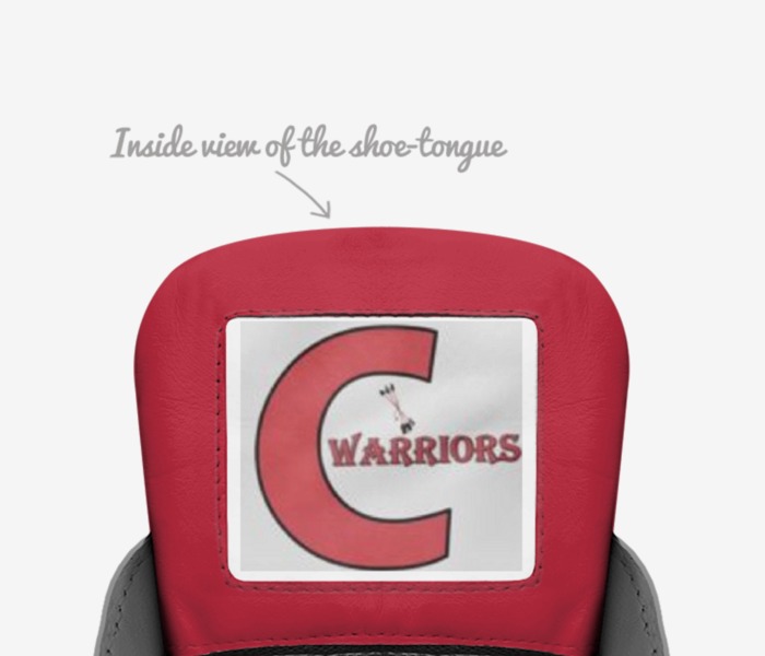 Warrior Pride custom made in Italy shoes by Designs By Dako | Tongue view