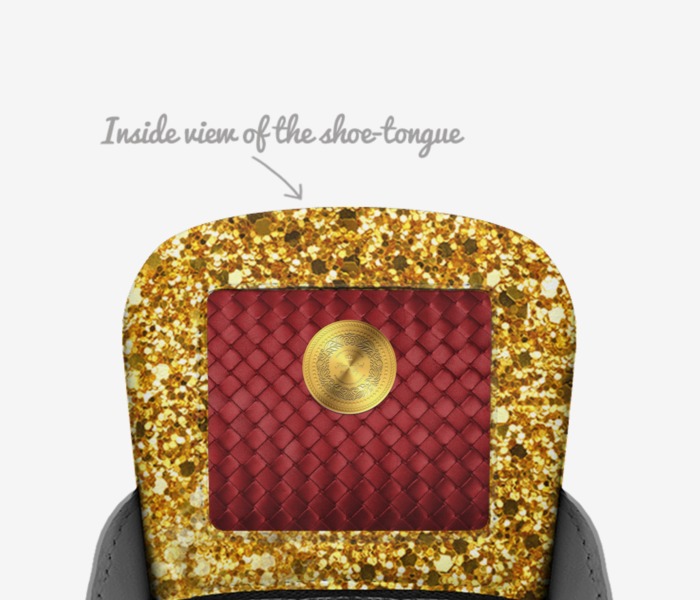 Flaucy saucy  custom made in Italy shoes by Ahshaki Gibson | Tongue view