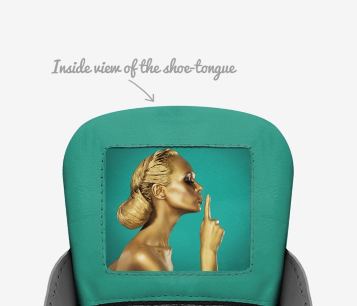 H4H custom made in Italy shoes by Hazeleigh Wages | Tongue view