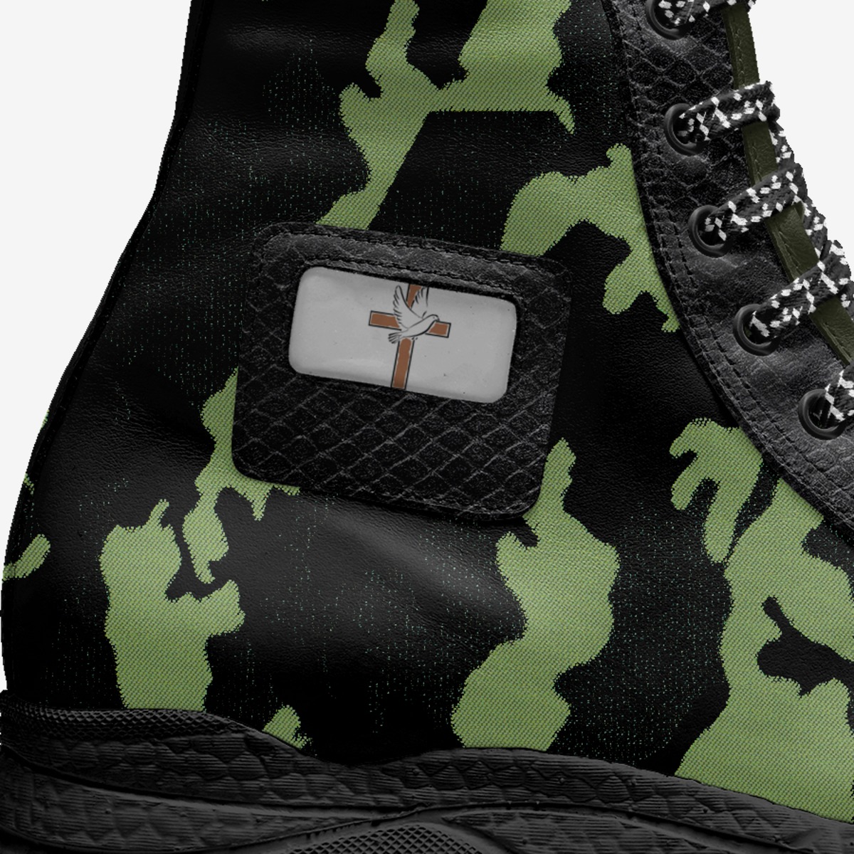 Morning Joy Camo  custom made in Italy shoes by Designs By Dako | Detail view