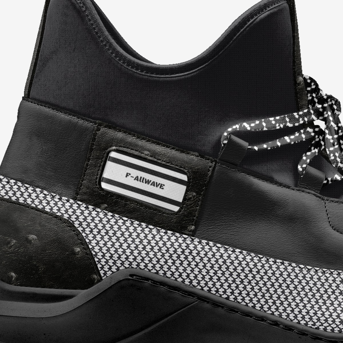 F-ALLWAVE "PIXEL" custom made in Italy shoes by Sean Mathis-landry | Detail view