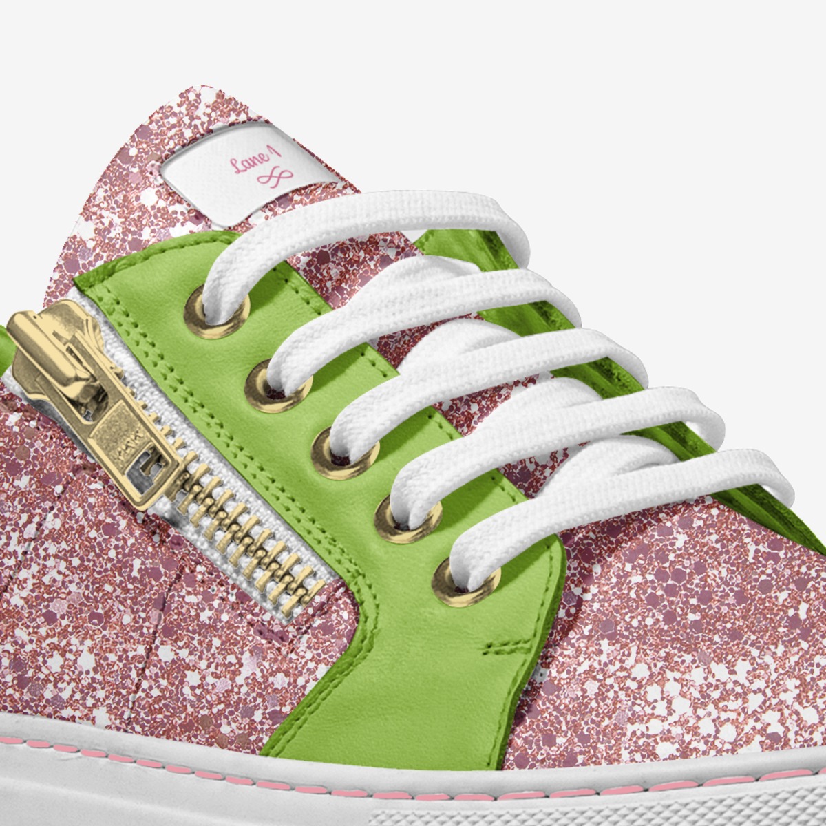 Lane 1 - PrettyNPink custom made in Italy shoes by Amira-dior Traynham- Artis | Detail view